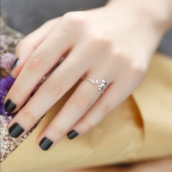 Silver cat ring - Picture 2 of 3